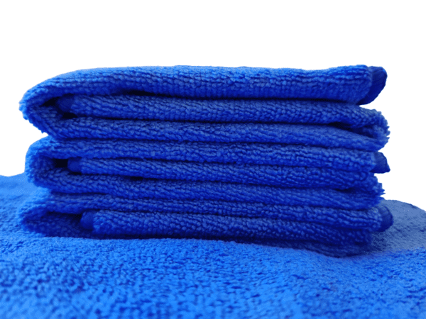 bundle of 3 microfiber towels blue color 40x40cm 350 gsm